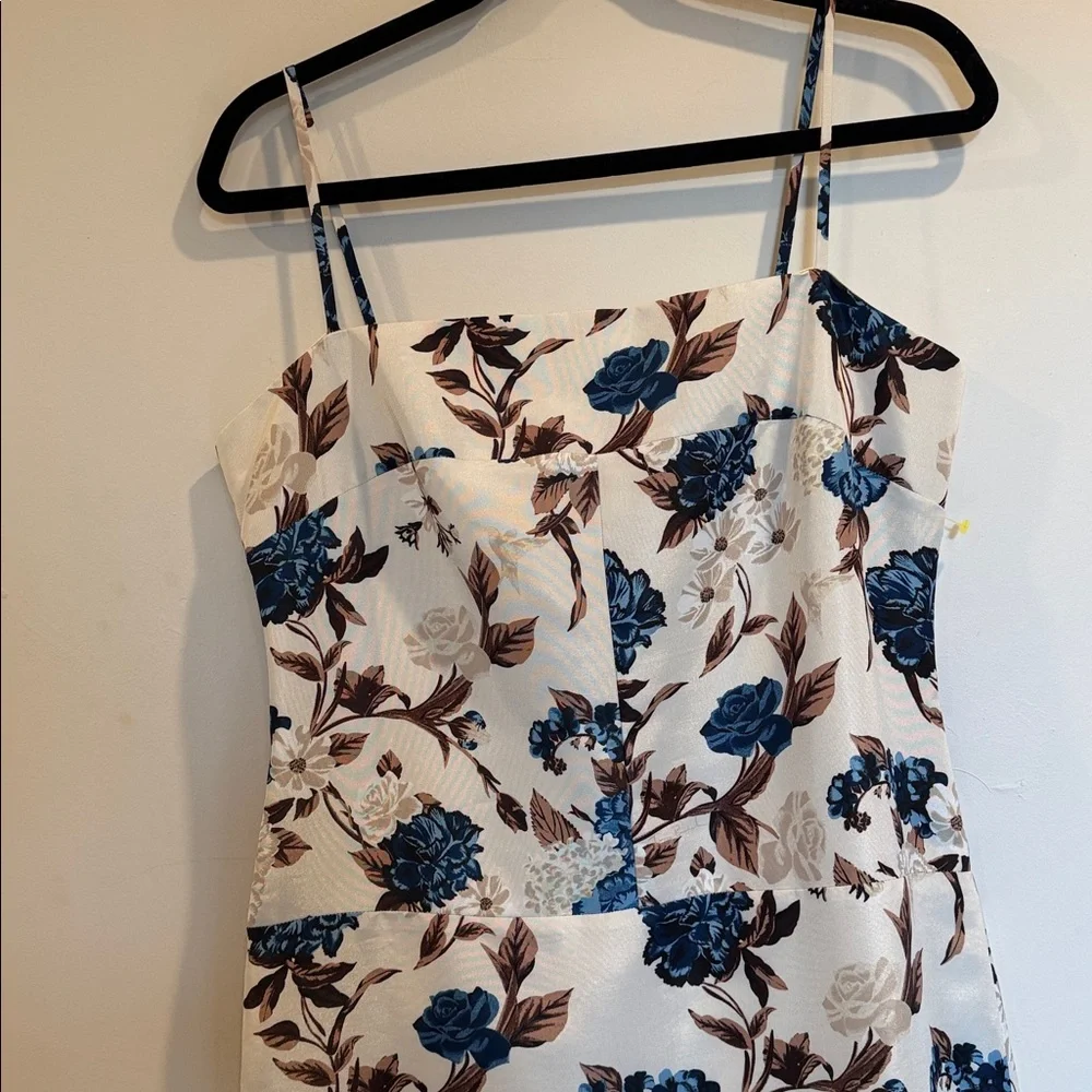 Tory Burch Cream and Blue Floral Backless Dress
